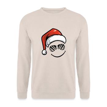 Smileface Nikolaus - Unisex Pullover - Sand - Vorne - Alina (178cm) & Michal (187cm)