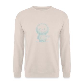 Cute Alien Overlord Funny Minimalist Saying - Unisex Sweatshirt - sand - Front - Alina (178cm) & Michal (187cm)