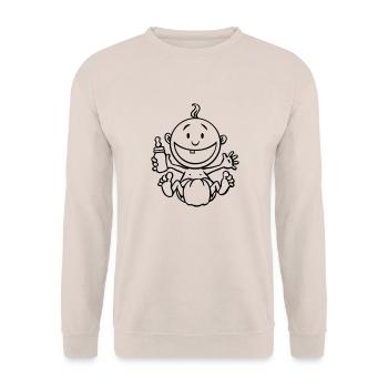 Das Baby lacht. - Unisex Pullover - Sand - Vorne - Alina (178cm) & Michal (187cm)