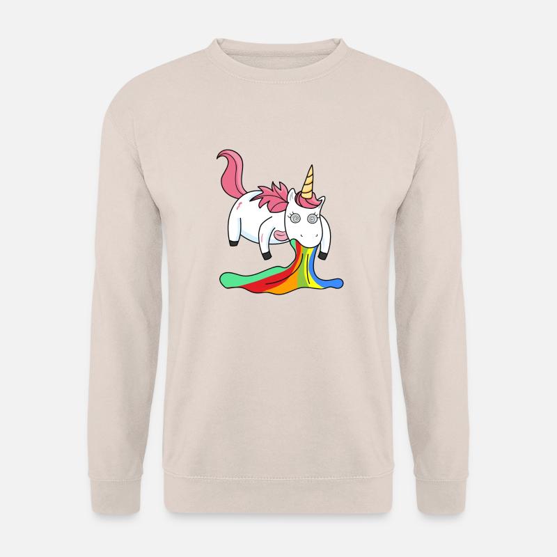 Kotzendes Einhorn Regenbogen - Unisex Pullover - Sand