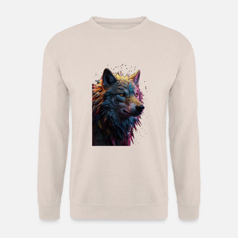Wolf Wolfskopf Raubtier Geschenk - Unisex Pullover - Sand