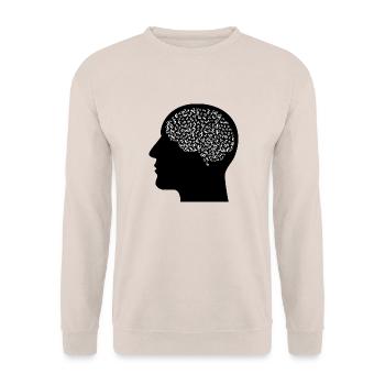 Geld im Kopf Geschenk - Unisex Pullover - Sand - Vorne - Alina (178cm) & Michal (187cm)