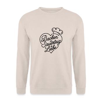 Brot Backen mit Sauerteig und Liebe - Unisex Pullover - Sand - Vorne - Alina (178cm) & Michal (187cm)