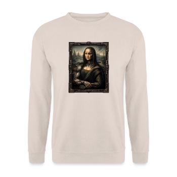 Mechanische Mona Lisa - Unisex Pullover - Sand - Vorne - Alina (178cm) & Michal (187cm)