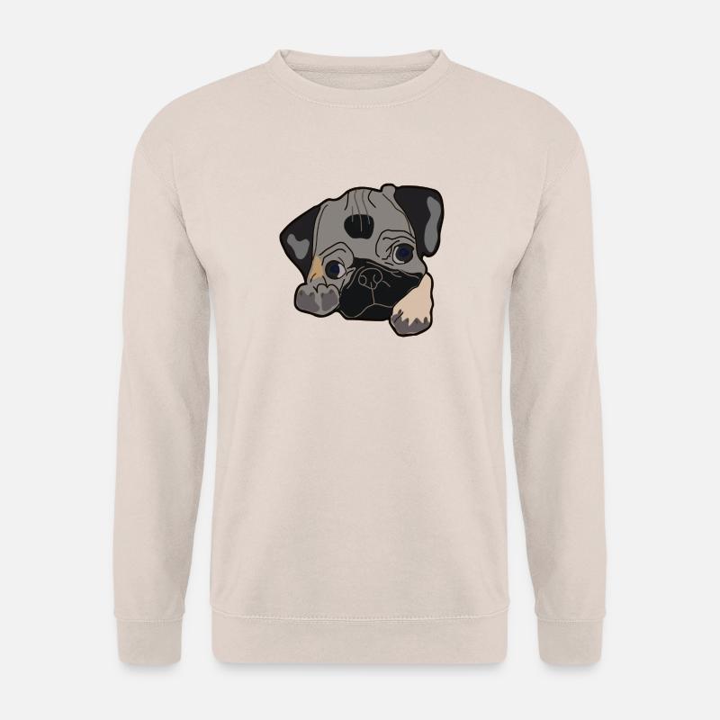 Pug head gift idea - Unisex Sweatshirt - sand