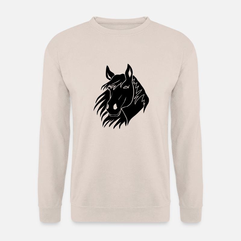 pferd pony isländer reiten pferdekopf ponyhof - Unisex Pullover - Sand