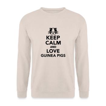 Keep calm and love guinea pig - Sweat-shirt Unisexe - sable - Devant - Alina (178cm) & Michal (187cm)