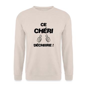 Amour / Saint Valentin / Coeur / Bébé / Love - Sweat-shirt Unisexe - sable - Devant - Alina (178cm) & Michal (187cm)