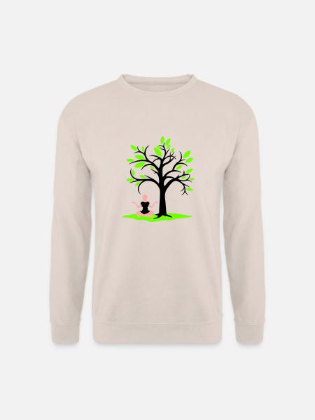 Meditasjon under treet skog trance kvinne mediterer - Genser unisex - sand