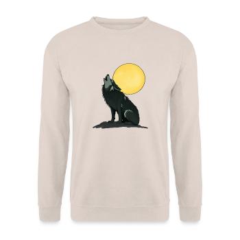 🌙🐺 Lone Wolf – Mystic & Nature T-Shirt - Unisex Sweatshirt - sand - Front - Alina (178cm) & Michal (187cm)