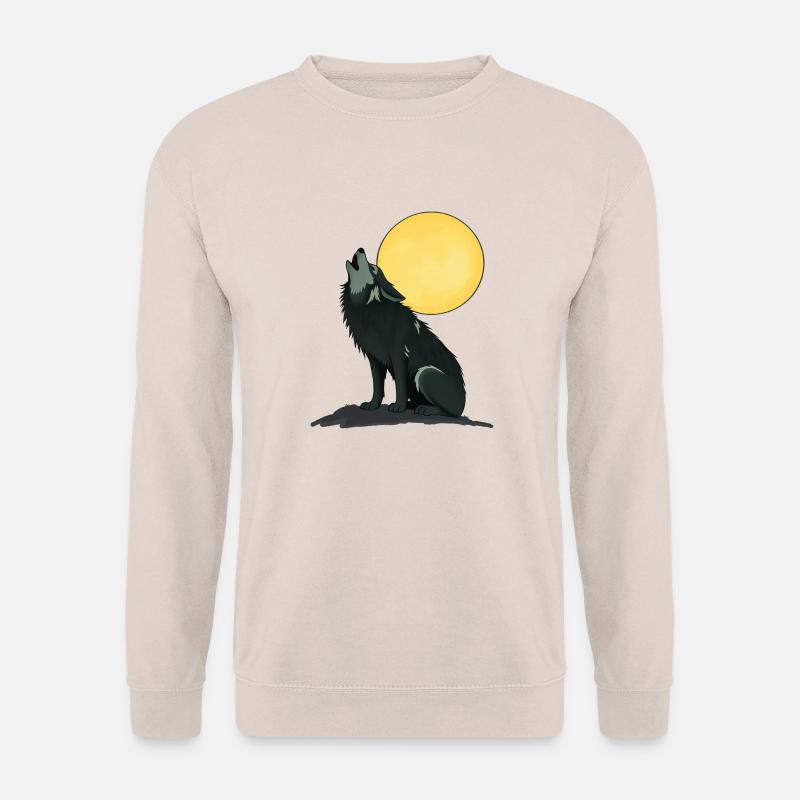 🌙🐺 Lone Wolf – Mystik & Natur T-Shirt - Unisex Pullover - Sand