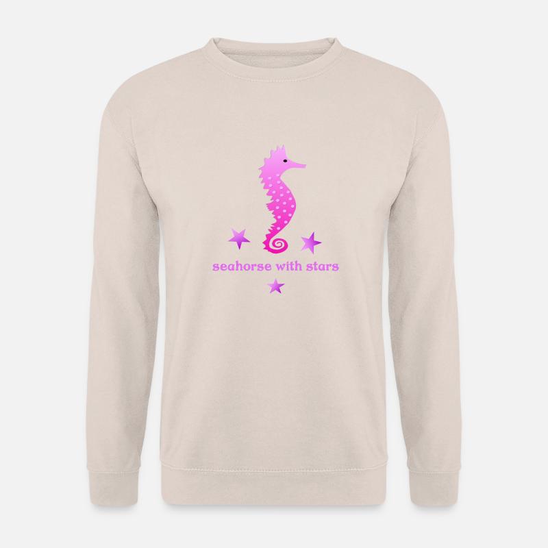 rosa Seepferdchen mit Sternchen - Unisex Pullover - Sand