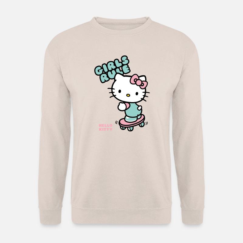 Hello Kitty Auf Einem Skateboard Mit Girls Rule - Unisex Pullover - Sand
