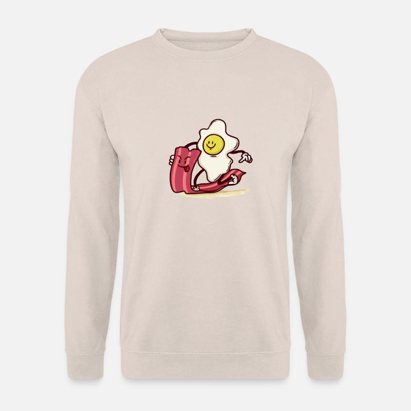 Egg rides bacon slice - Unisex Sweatshirt - sand