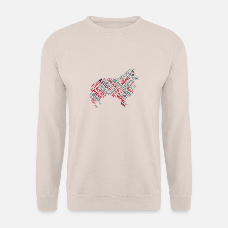 Sheltie Silhouette Wordcloud - Unisex Pullover - Sand