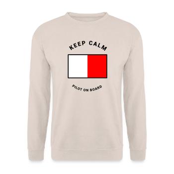 Amiral H - pilote à bord du navire pilote - Sweat-shirt Unisexe - sable - Devant - Alina (178cm) & Michal (187cm)