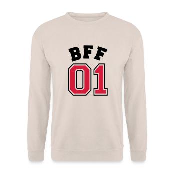 BFF 01 - Best friend forever 01 - Bester Freund - Unisex Sweatshirt - sand - Front - Alina (178cm) & Michal (187cm)