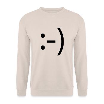 smile :-) - Unisex Pullover - Sand - Vorne - Alina (178cm) & Michal (187cm)