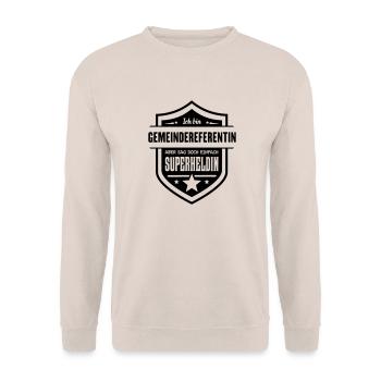 Super Gemeindereferentin - Unisex Pullover - Sand - Vorne - Alina (178cm) & Michal (187cm)