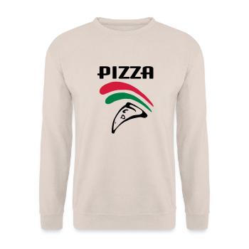 Pizza (3c) - Unisex Pullover - Sand - Vorne - Alina (178cm) & Michal (187cm)