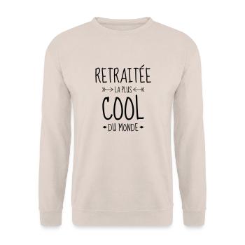 Retirement Retired Ruhestand Retraite Retraitée - Unisex Sweatshirt - sand - Front - Alina (178cm) & Michal (187cm)