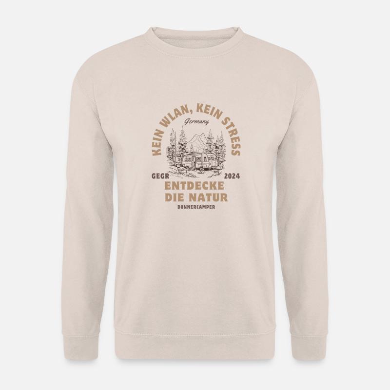 Kein Wlan, entdecke die Natur - Unisex Pullover - Sand