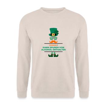 Spuren von Alkohol enthalten - St Patrick's Day - Unisex Pullover - Sand - Vorne - Alina (178cm) & Michal (187cm)