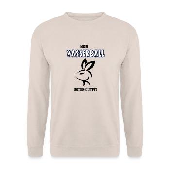Wasserball Ostern Wasserballer Oster Outfit - Unisex Pullover - Sand - Vorne - Alina (178cm) & Michal (187cm)