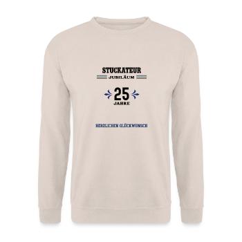 Stuckateur 25 Jahre Jubiläum 25. jähriges Jubi - Unisex Pullover - Sand - Vorne - Alina (178cm) & Michal (187cm)