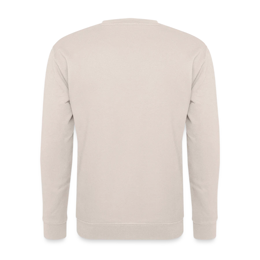 Salt Harbour badge on a unisex sweatshirt, sand, back