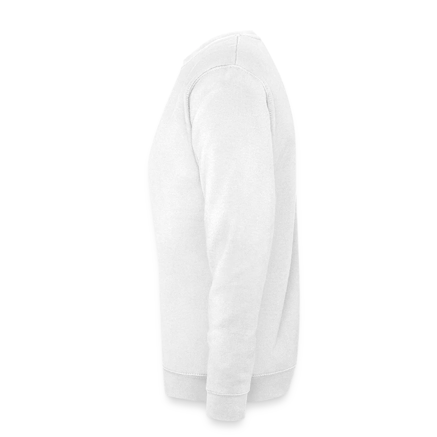Salt Harbour badge on a unisex sweatshirt, white, left