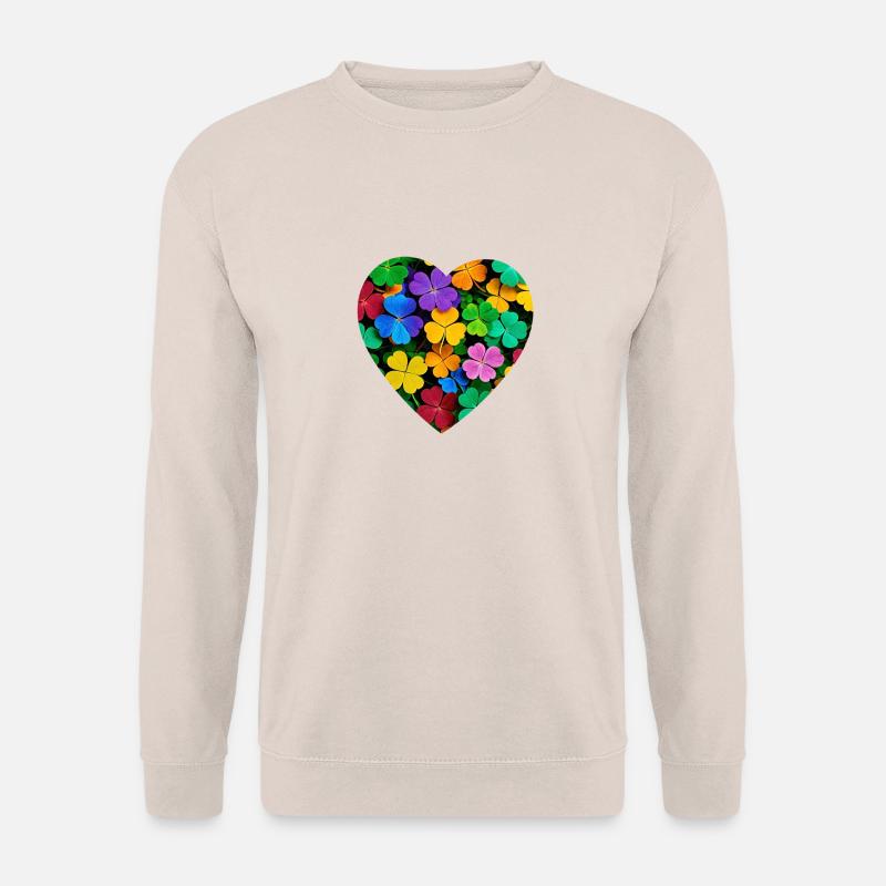 Buntes Kleeblatt - Unisex Pullover - Sand