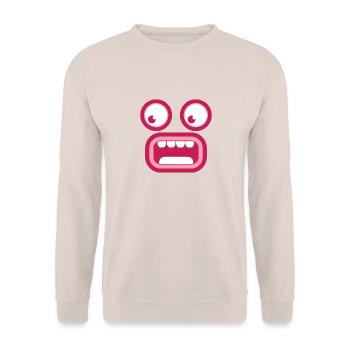 Visage tiki surpris choqué - Sweat-shirt Unisexe - sable - Devant - Alina (178cm) & Michal (187cm)