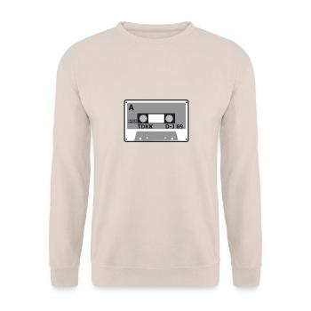 Cassette tape icon TDK in grey - Unisex Sweatshirt - sand - Front - Alina (178cm) & Michal (187cm)