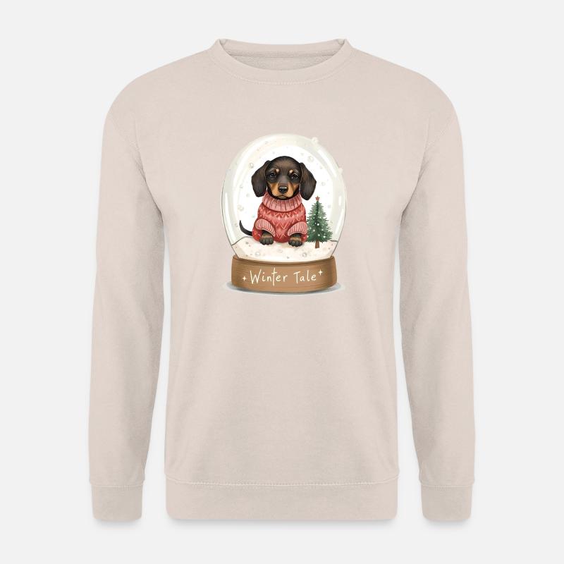 Dachshund in Snow Globe – Winter Tale - Unisex Pullover - Sand