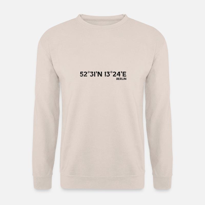 Berlin Koordinaten Souvenir - Unisex Pullover - Sand