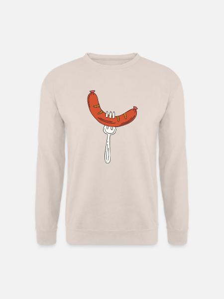 Würstchen auf Gabel - Unisex Pullover - Sand