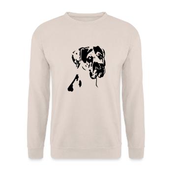 Dogge2 - Unisex Pullover - Sand - Vorne - Alina (178cm) & Michal (187cm)