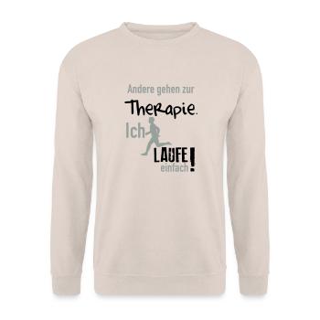 Therapie Laufen - Unisex Pullover - Sand - Vorne - Alina (178cm) & Michal (187cm)