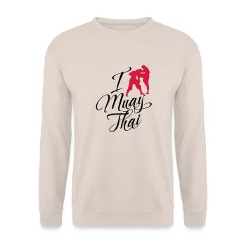 I Love Muay Thai - Unisex Sweatshirt - sand - Front - Alina (178cm) & Michal (187cm)