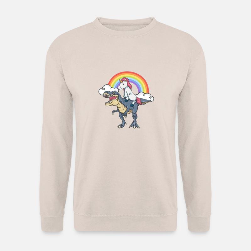 Unicorn Dinosaur T-Rex Rainbow Gift - Genser unisex - sand