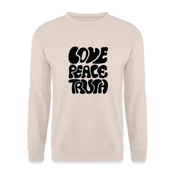 Love Peace Truth * amour paix vérité Bouddhisme - Sweat-shirt Unisexe - sable - Devant - Alina (178cm) & Michal (187cm)