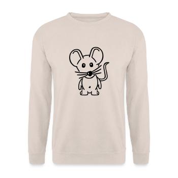 Mouse - Unisex Sweatshirt - sand - Front - Alina (178cm) & Michal (187cm)