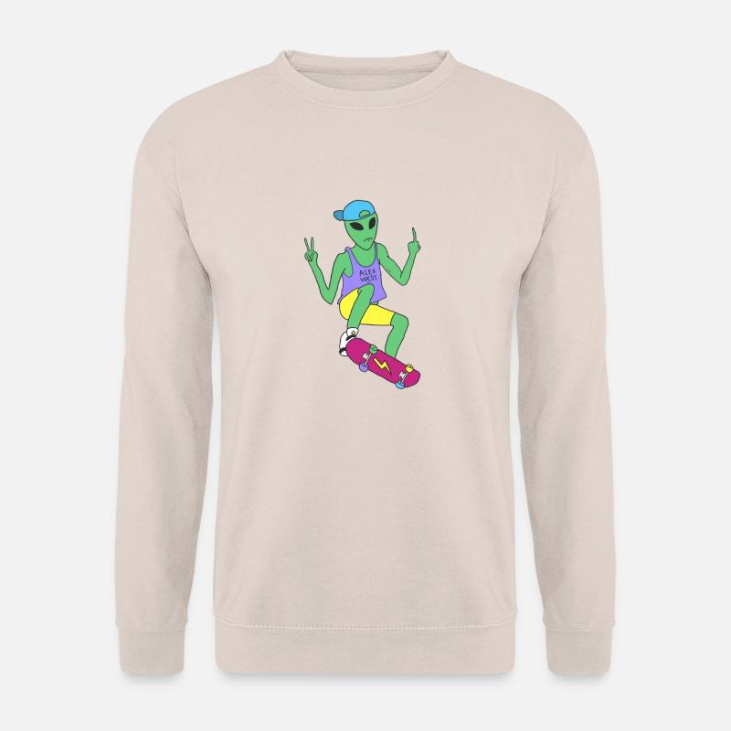 Skateboarding Alien - Unisex Pullover - Sand