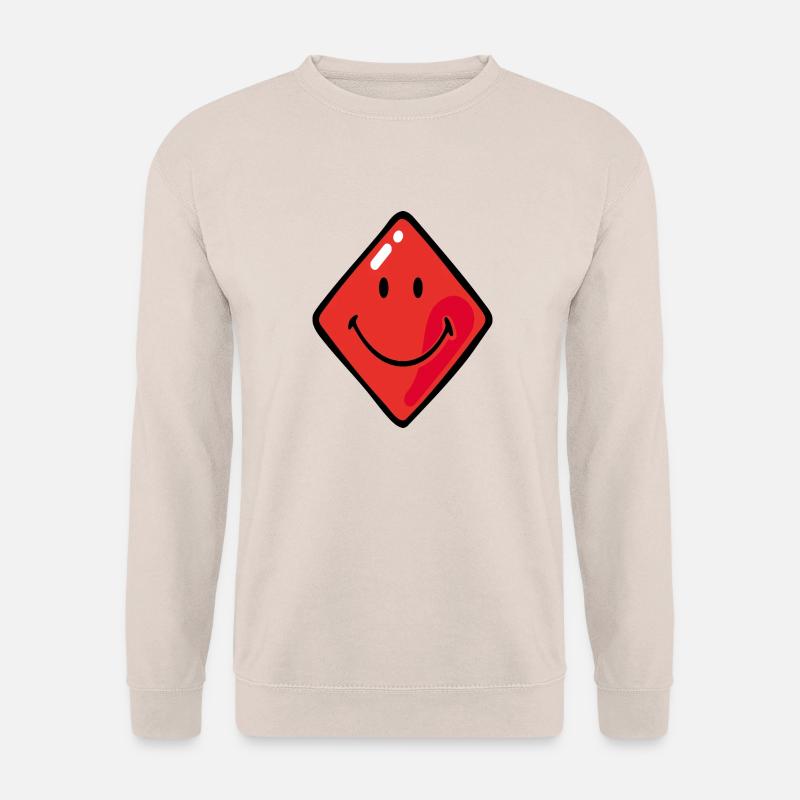 Smiley Diamanter Rød - Unisex sweater - sand
