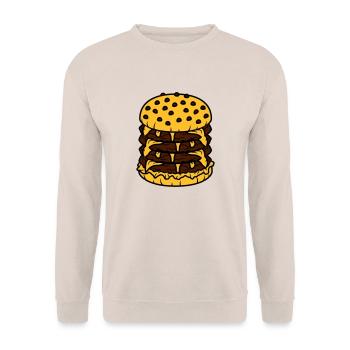 conception haute multiple hamburger cool hamburger - Sweat-shirt Unisexe - sable - Devant - Alina (178cm) & Michal (187cm)