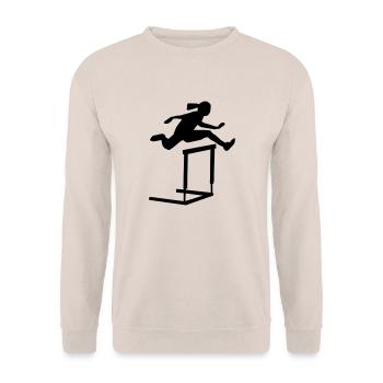 Hürdenlauf - Unisex Pullover - Sand - Vorne - Alina (178cm) & Michal (187cm)