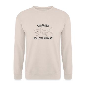 Sharkasmus Shark Sharks Diving Diving For Divers - Unisex Sweatshirt - sand - Front - Alina (178cm) & Michal (187cm)