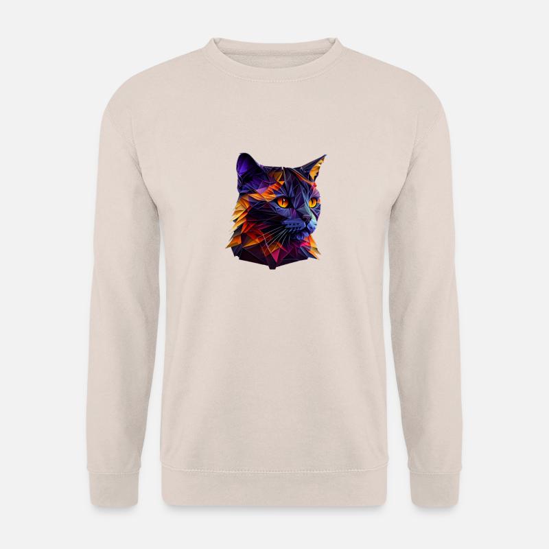 Cat Cats Kitten Polygon Cat - Unisex Sweatshirt - sand