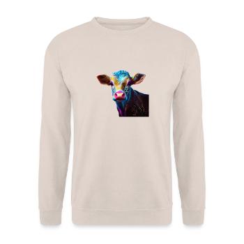 Kühe Landwirt Landwirtin Kuhliebhaber lustiges Kuh - Unisex Pullover - Sand - Vorne - Alina (178cm) & Michal (187cm)